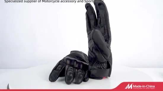 Gants de moto en cuir bon marché d'usine, gants d'équitation imperméables pour écran tactile, moto tout-terrain, gants en cuir pour moto