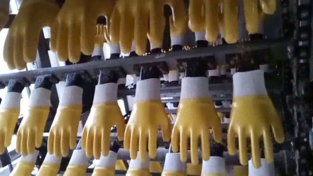 Gants enduits de nitrile entièrement jaunes, gants de travail pour le jardinage et le travail