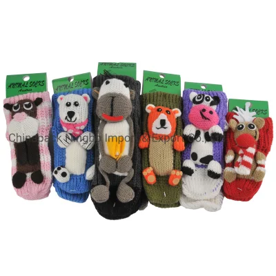 Chaussettes en acrylique pour bébés et enfants, chaussettes de sol avec animaux, chaussettes de noël d'hiver