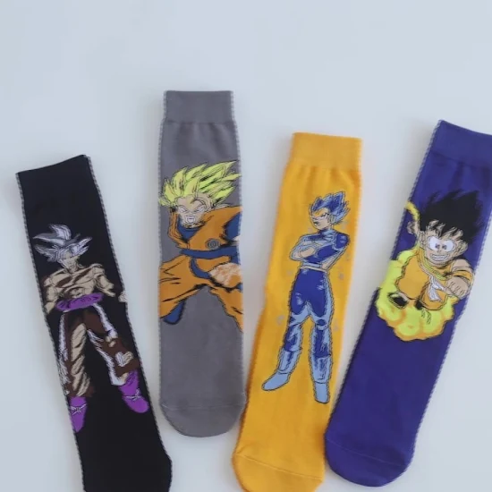 Offre spéciale drôle Anime film personnage dessin animé chaussettes nouveauté mode créative drôle coton hommes chaussettes
